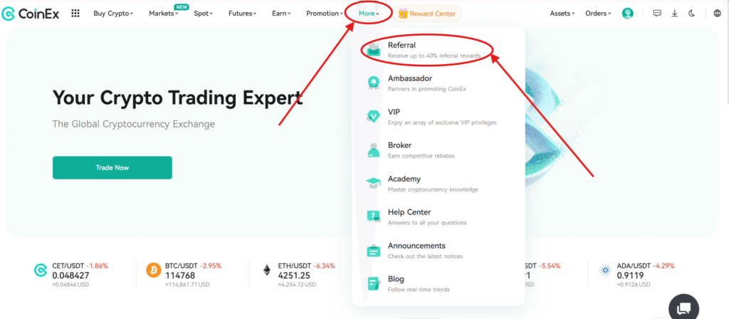 Navigate to the Referral Program